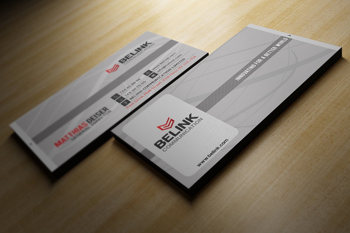 Simple Grey Business Card preview image.