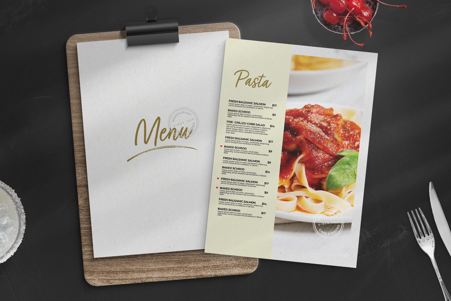 Modern Menu Template cover image.