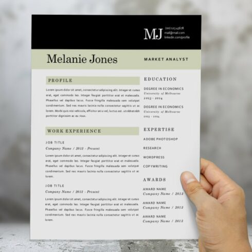 3 in 1 modern resume (2 pages) cover image.