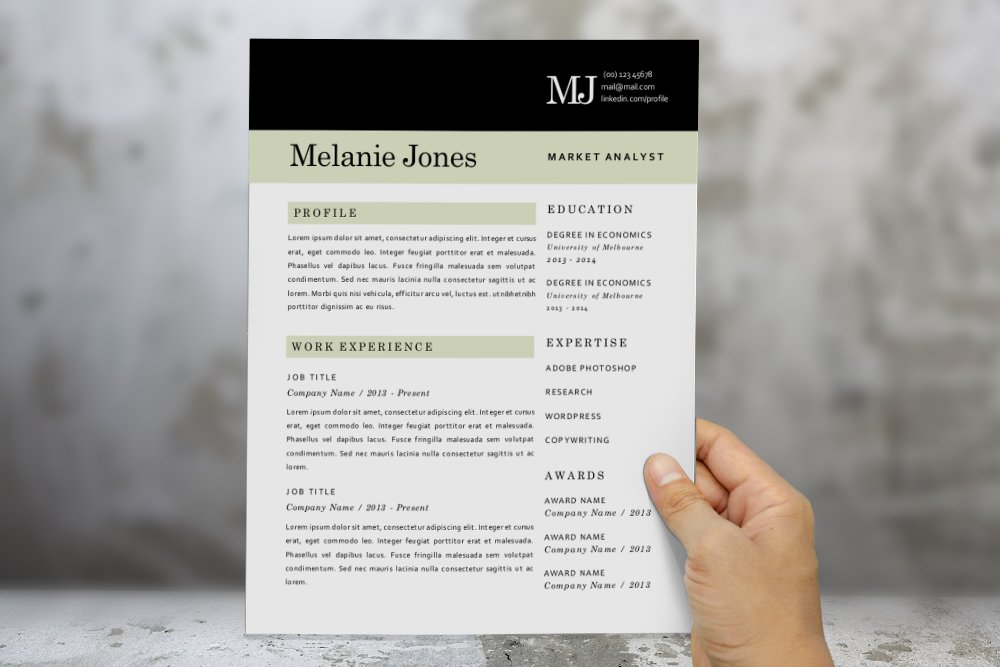 3 in 1 modern resume (2 pages) cover image.