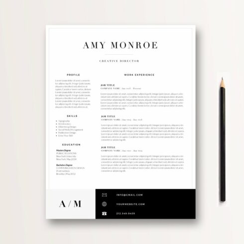 Classic Resume Template 3 page cover image.