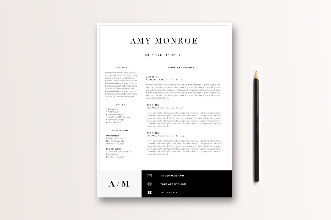 Classic Resume Template 3 page cover image.