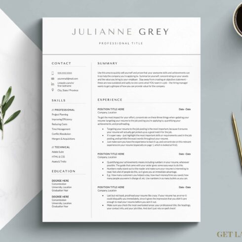 Best Resume Template for Google Docs cover image.