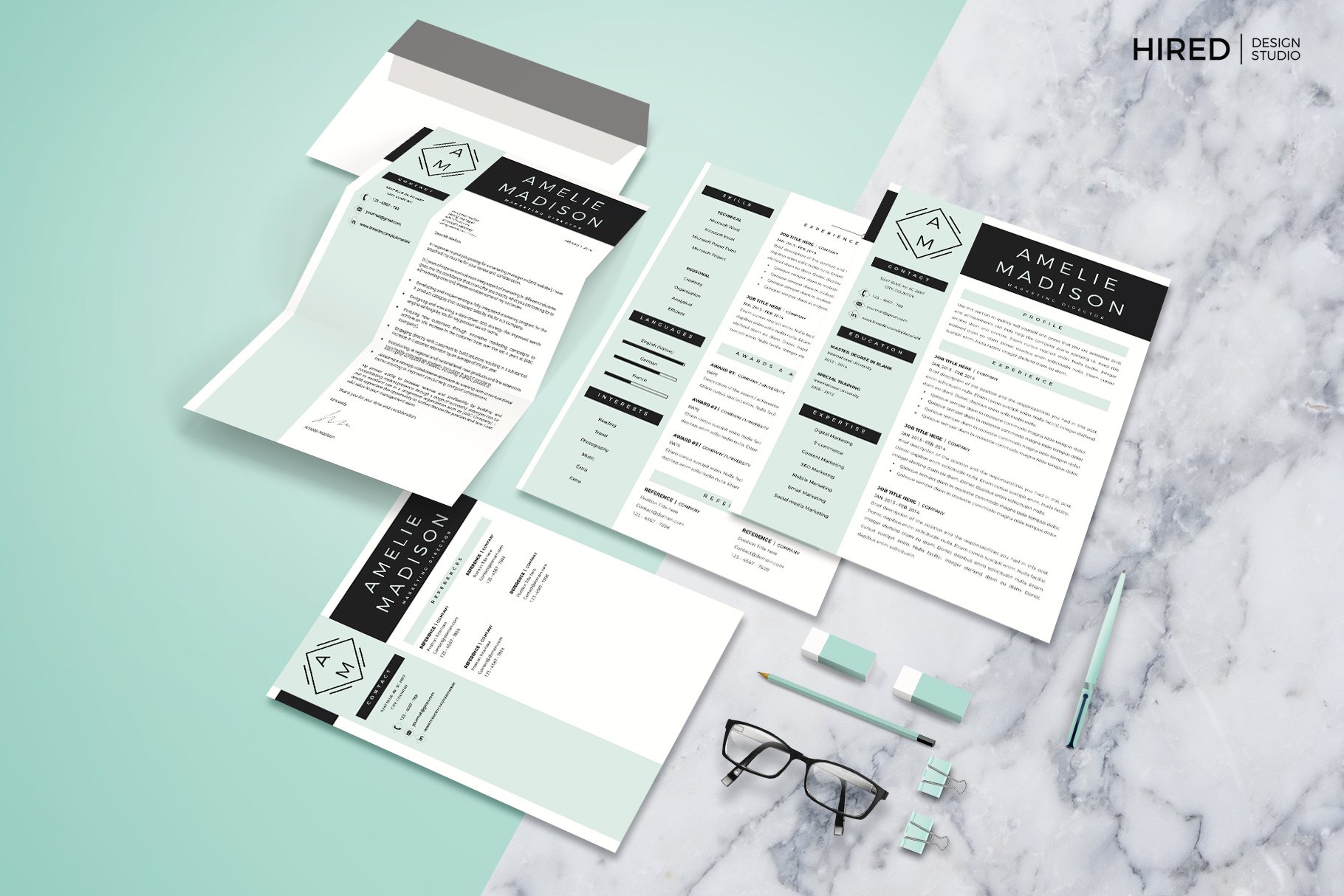 modern resume with logo letter template references page for resume 384