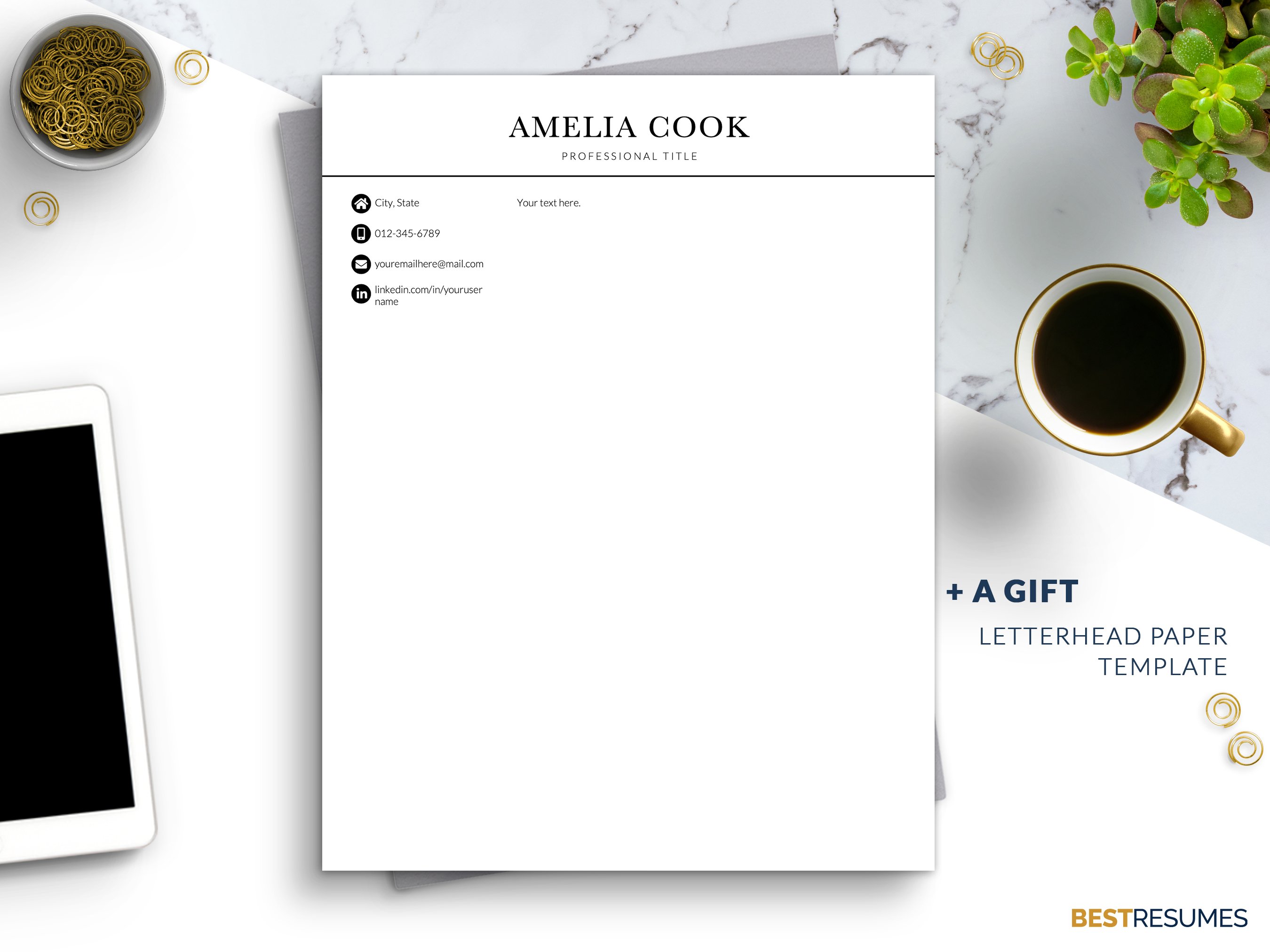 modern simple cv word letterhead template amelia cook 116