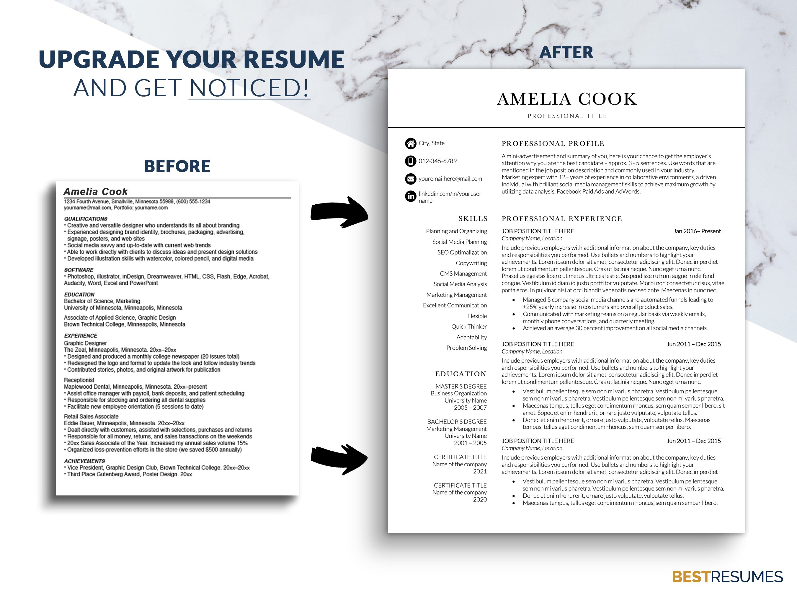 modern simple cv word upgrade your resume amelia cook 601