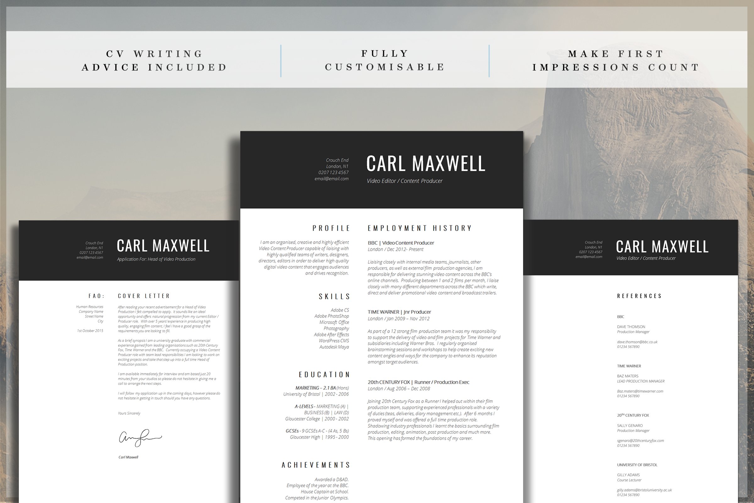 modern resume template 6 flat 446