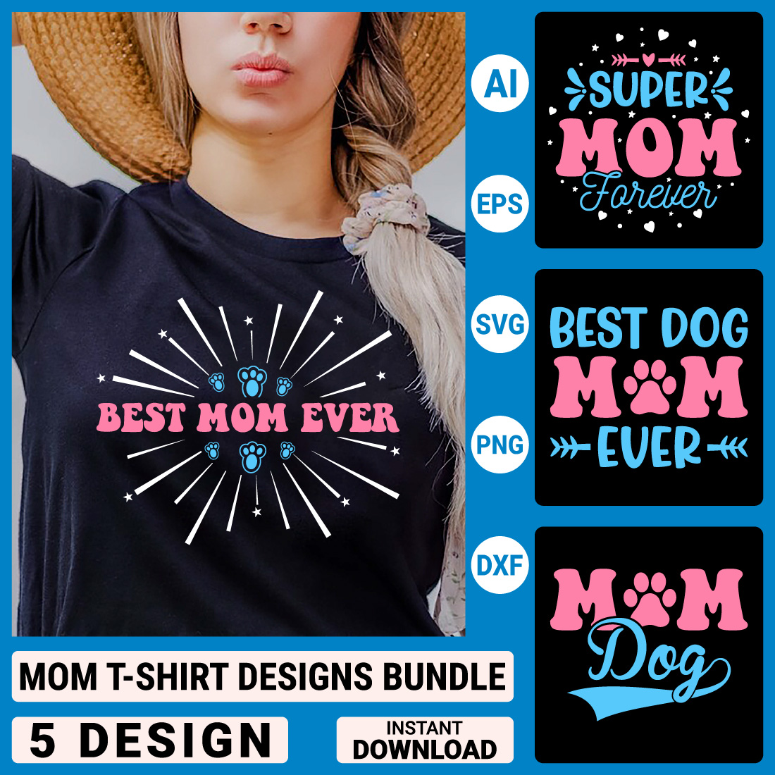 Mom T-shirt Designs Bundle, Mother's typography T-shirt Collection - MasterBundles