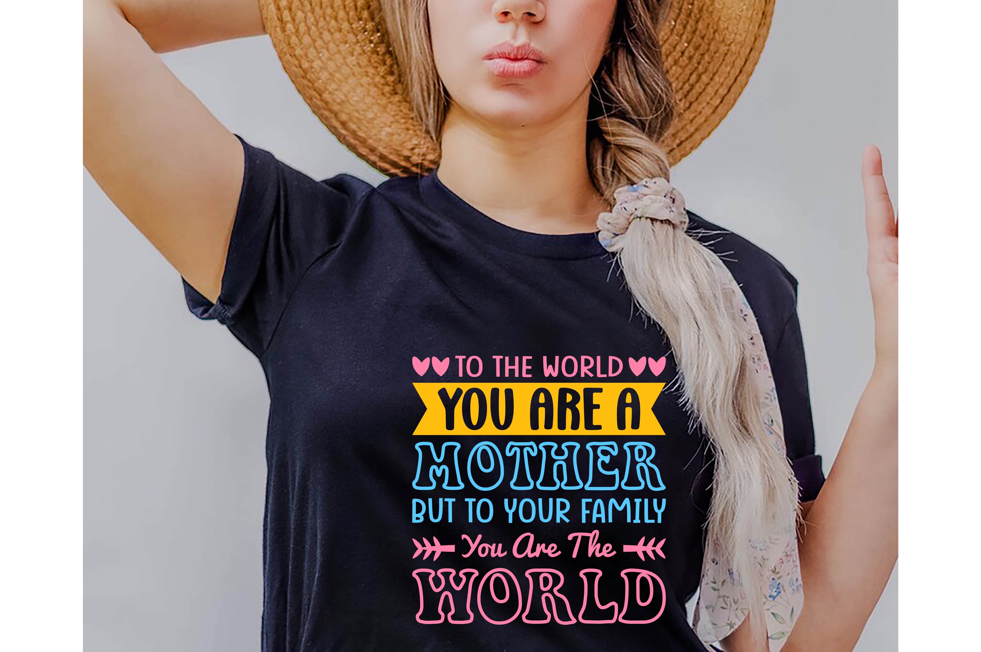 Woman wearing a hat and a t - shirt that says to the world you.