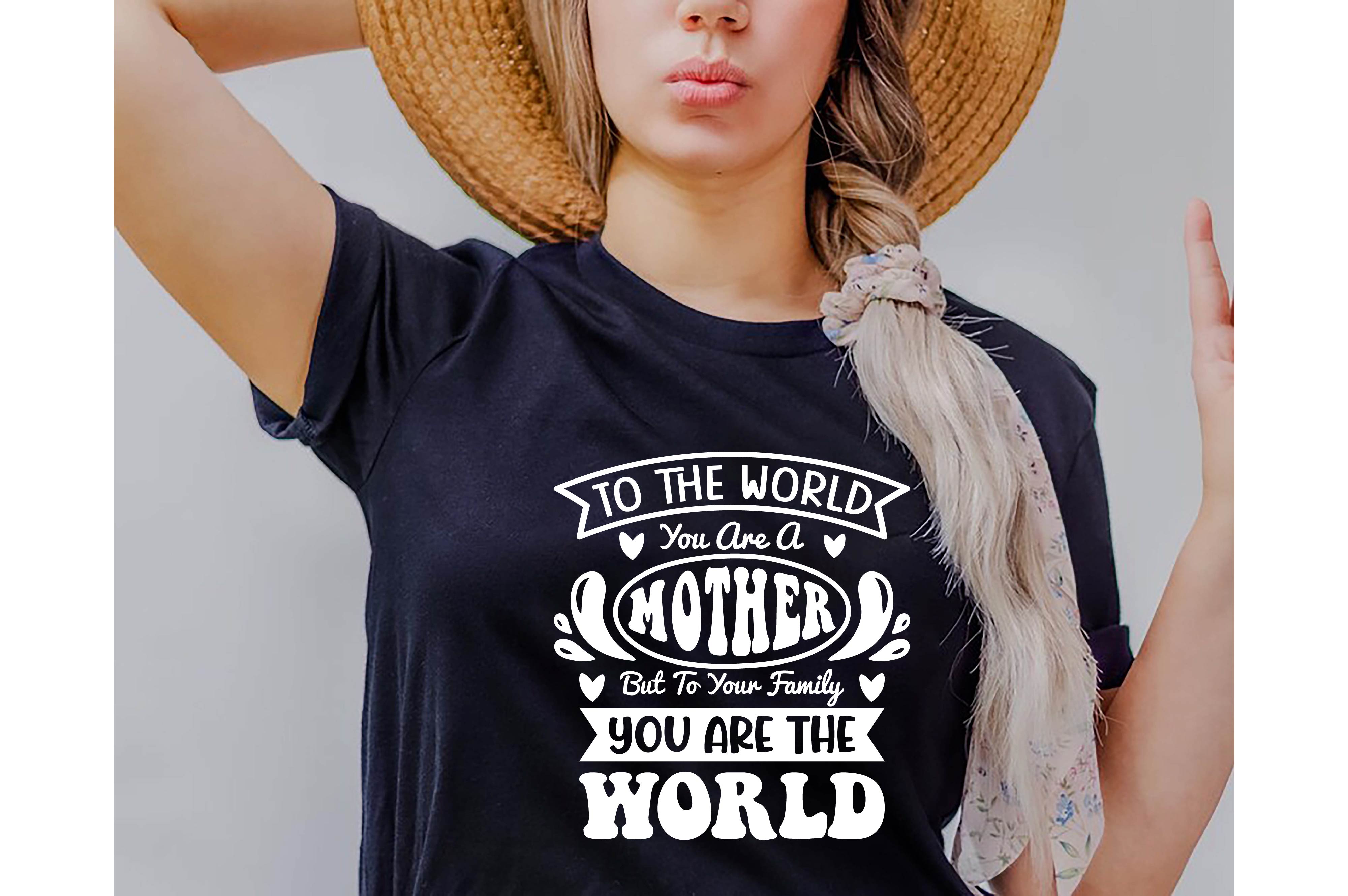 Woman wearing a hat and a t - shirt that says.