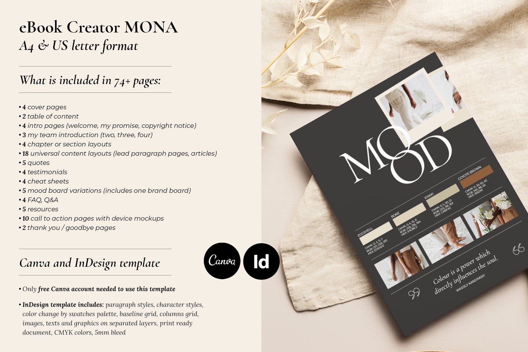 eBook for Coach / CANVA, INDD / Mona preview image.