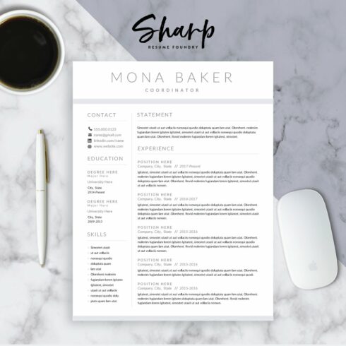 Modern Resume Template for Word cover image.