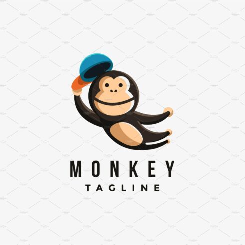 Simple Jumping Monkey Mascot Logo cover image.