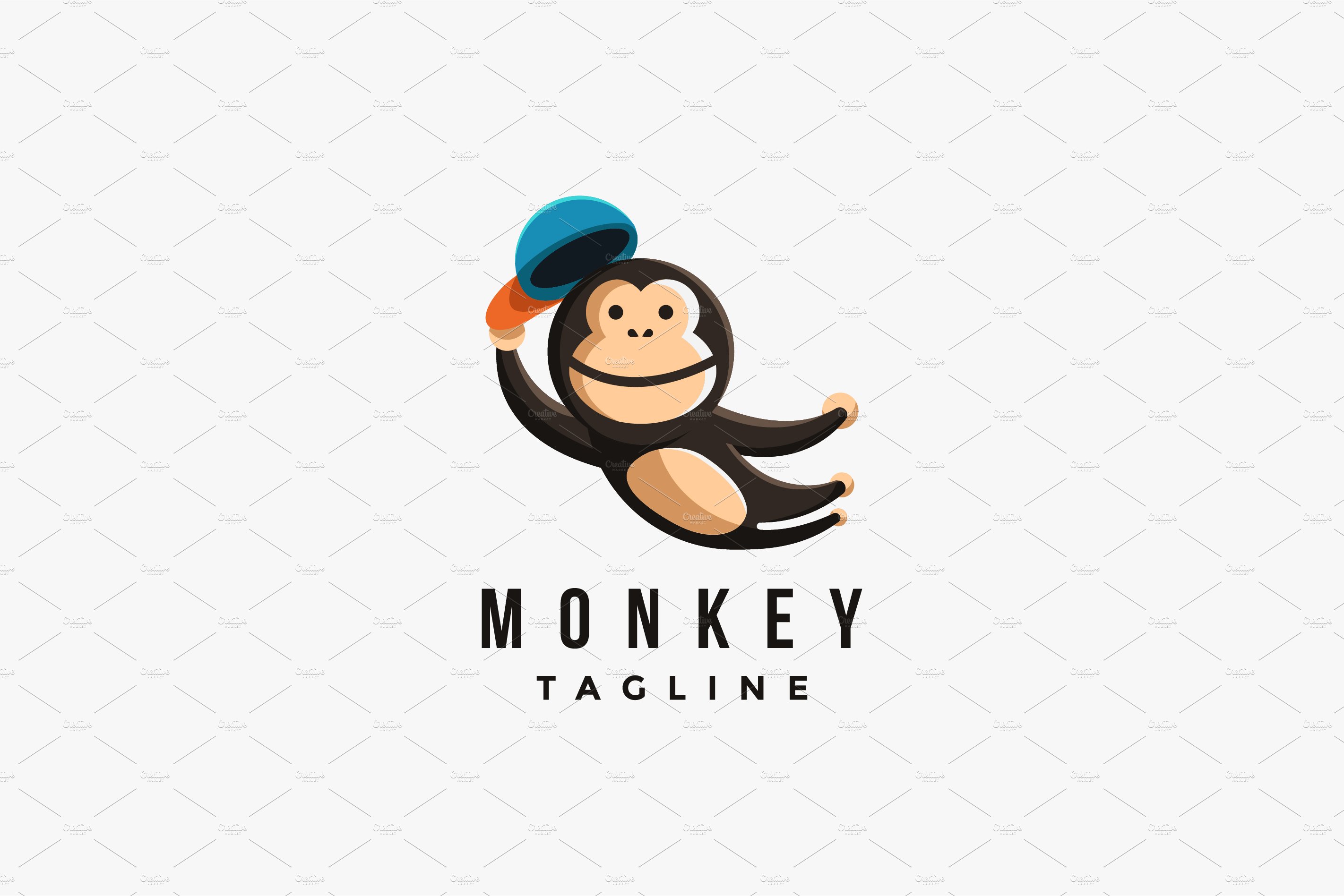 Simple Jumping Monkey Mascot Logo cover image.