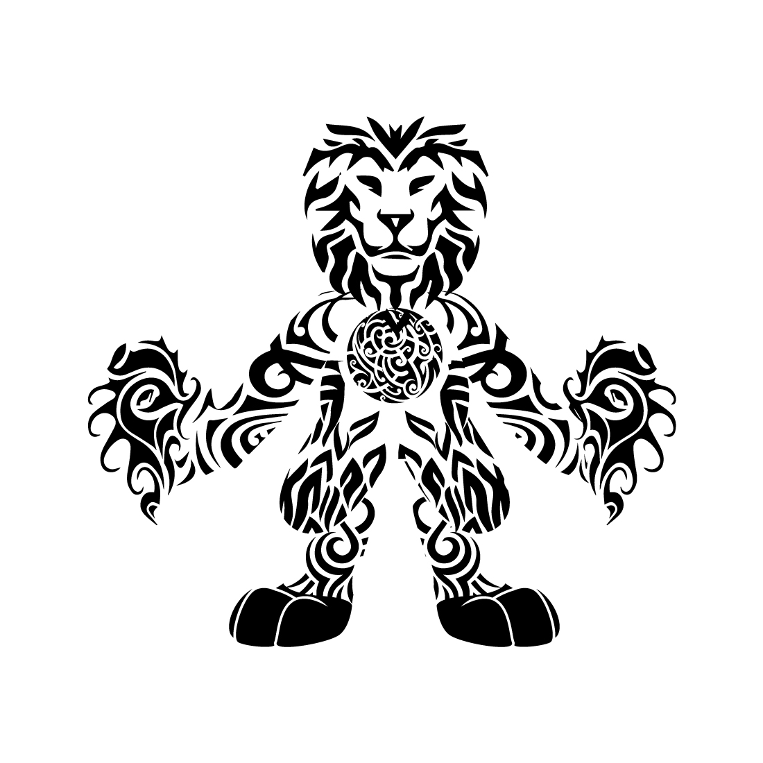Unique Monkey Tribal Tattoo Artwork preview image.