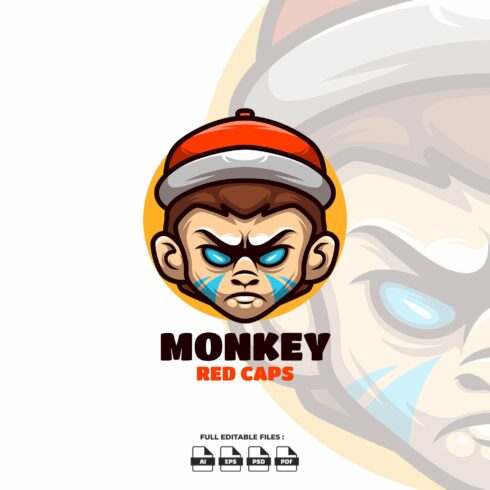 Monkey Red Caps Cartoon Mascot Logo cover image.