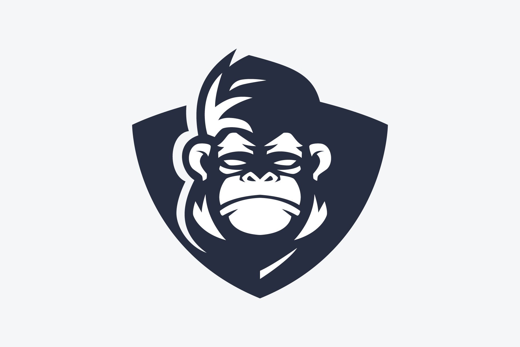 Monkey Shield Logo Design Templates preview image.