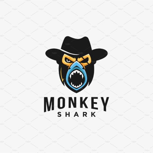 Powerful monkey shark logo mascot cover image.