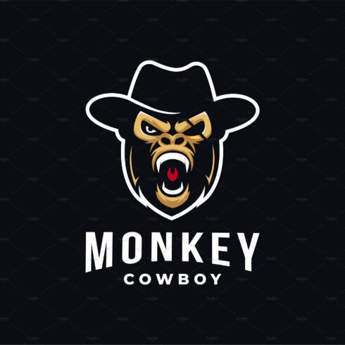 Powerful monkey cowboy logo cover image.