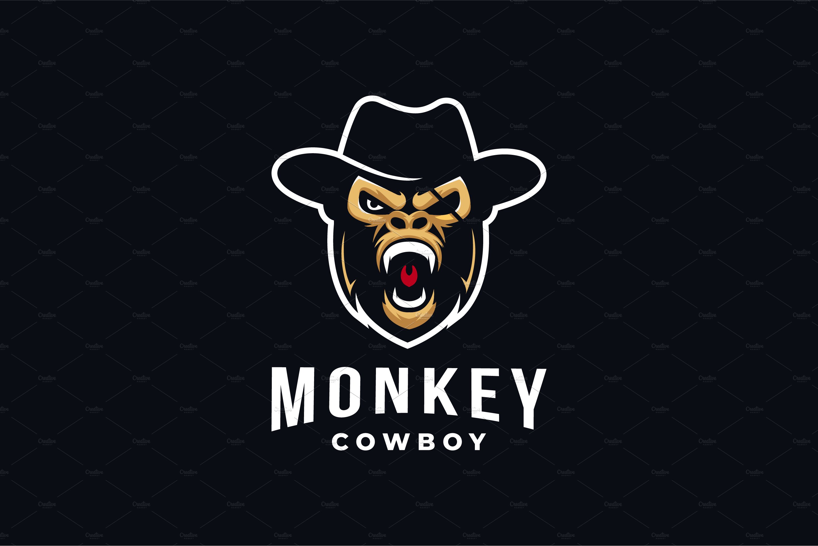 Powerful monkey cowboy logo cover image.