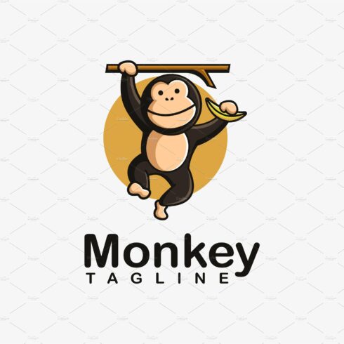 Swing monkey holding banana logo cover image.