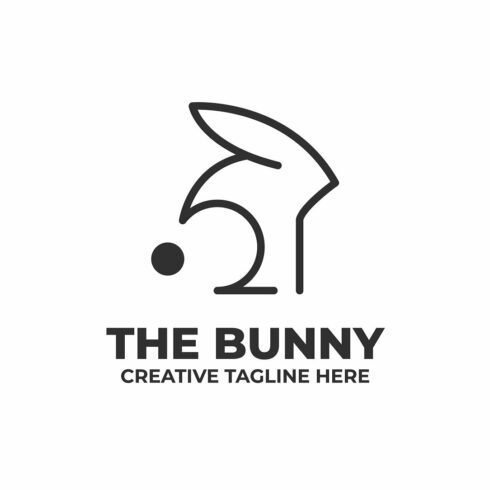 Bunny Monoline Logo Template cover image.