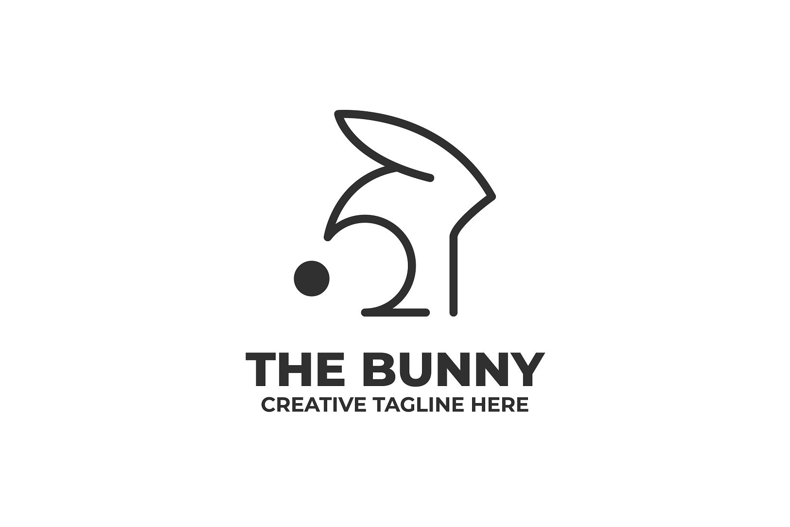 Bunny Monoline Logo Template cover image.