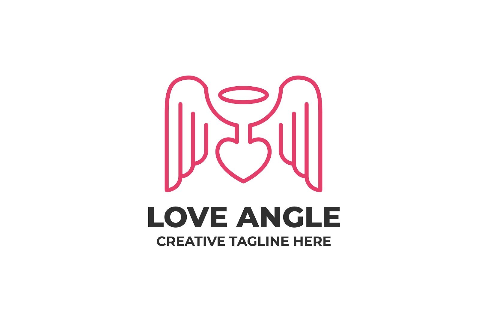 Heart Wing Monoline Logo Template cover image.