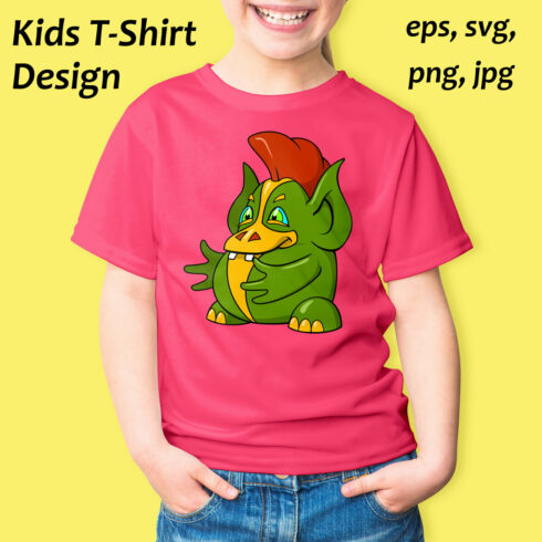 Little Monster Sublimation Kids T-Shirt Design cover image.