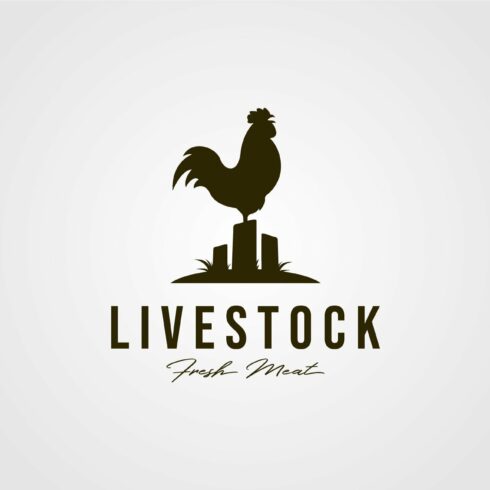 chicken livestock logo vintage cover image.