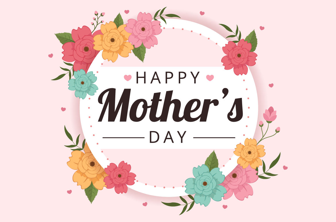 Happy mother's day card with flowers.