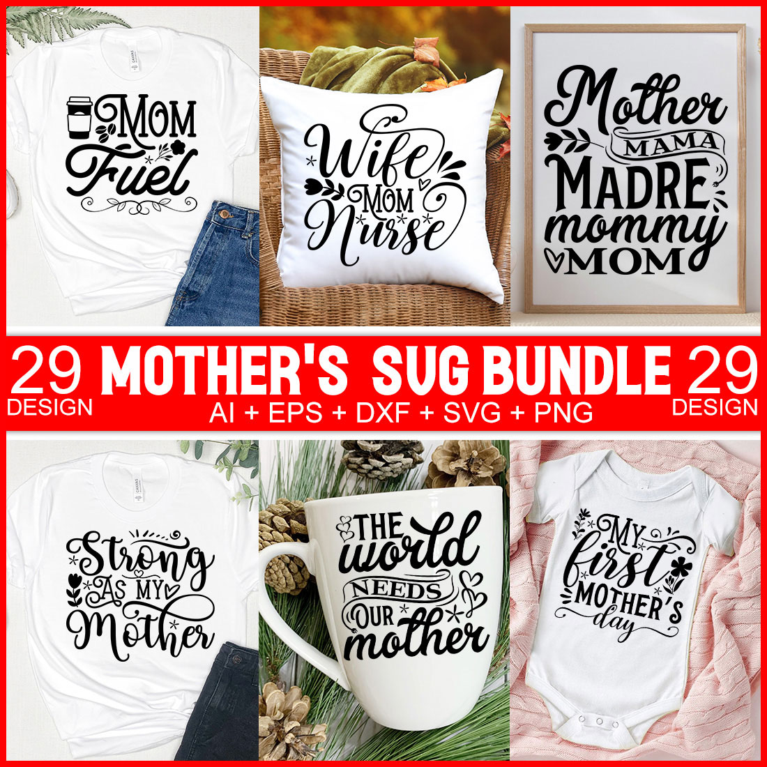 MOTHER'S-DAY svg bundle cover image.