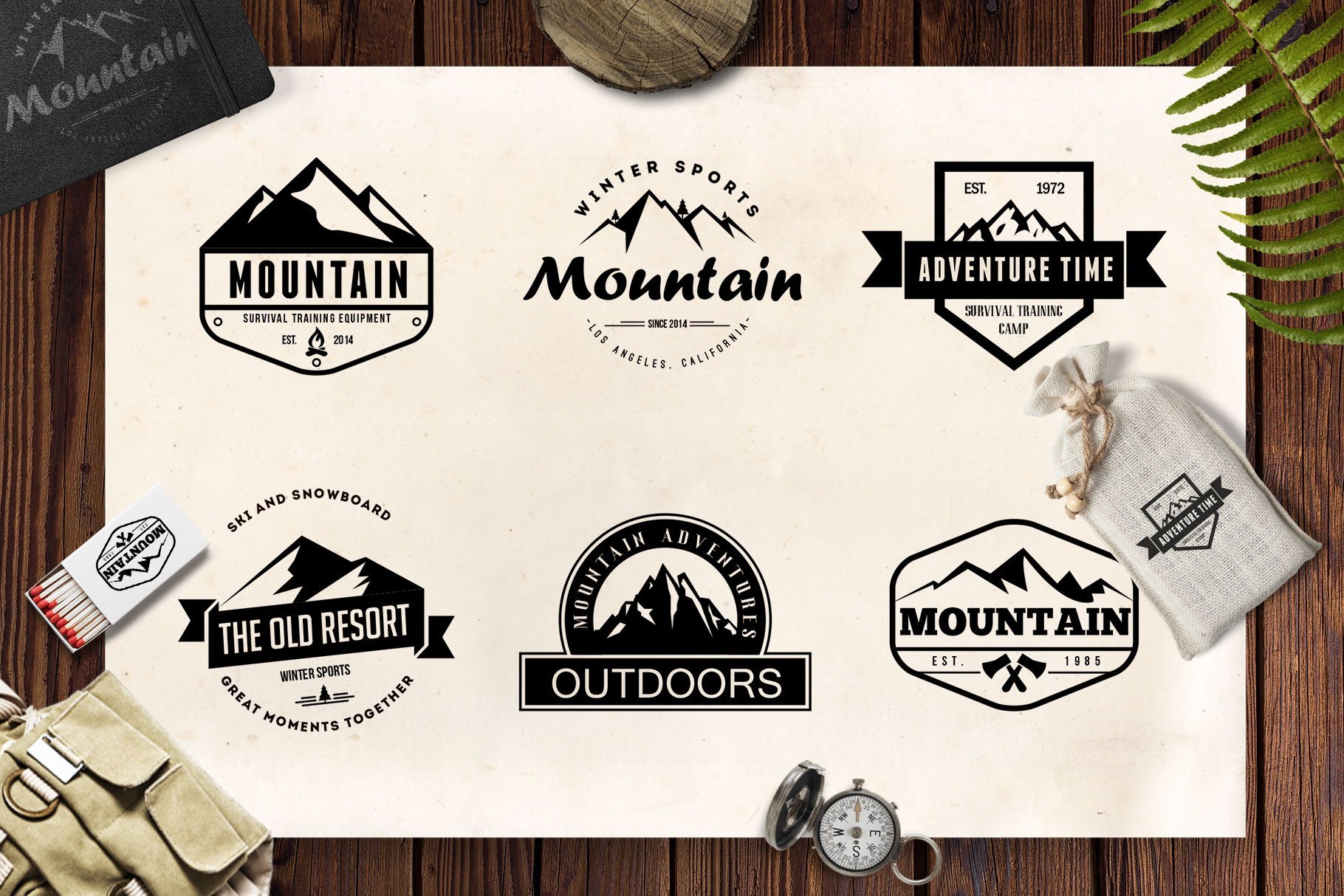 Mountain Vintage Badges preview image.