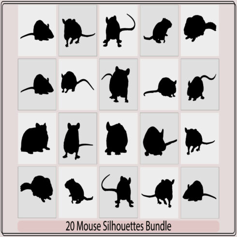 Rat and mouse silhouette,silhouette of a realistic rat,vector silhouette of the mouse,Mice Silhouettes,set of silhouettes Mouse Rat cover image.