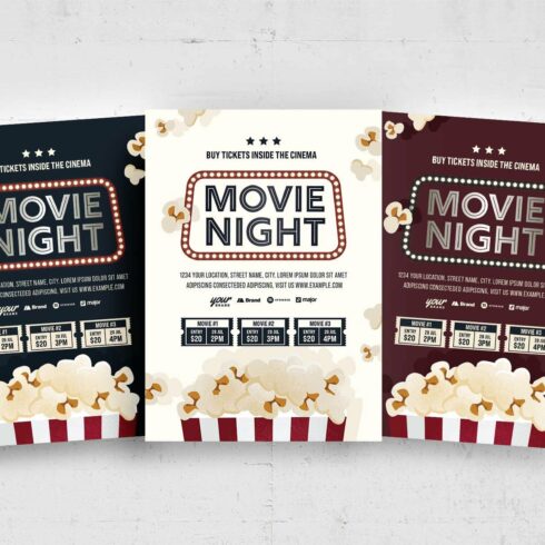 Movie Night Flyer Template cover image.