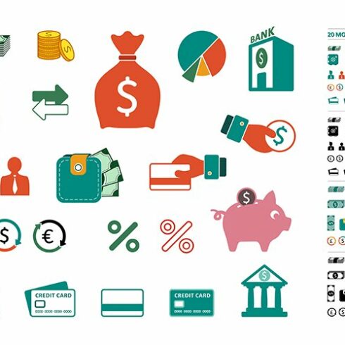 Money & bank icons cover image.