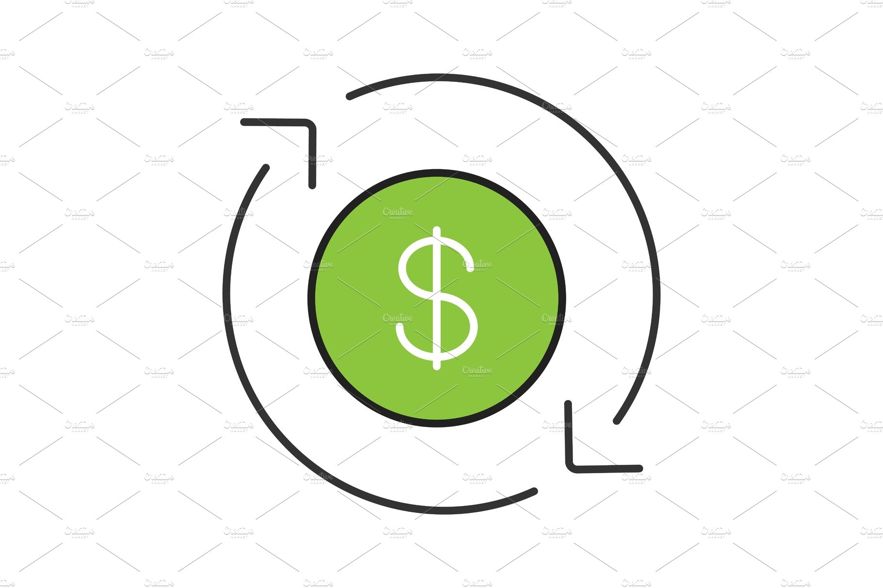 Dollar currency exchange color icon cover image.