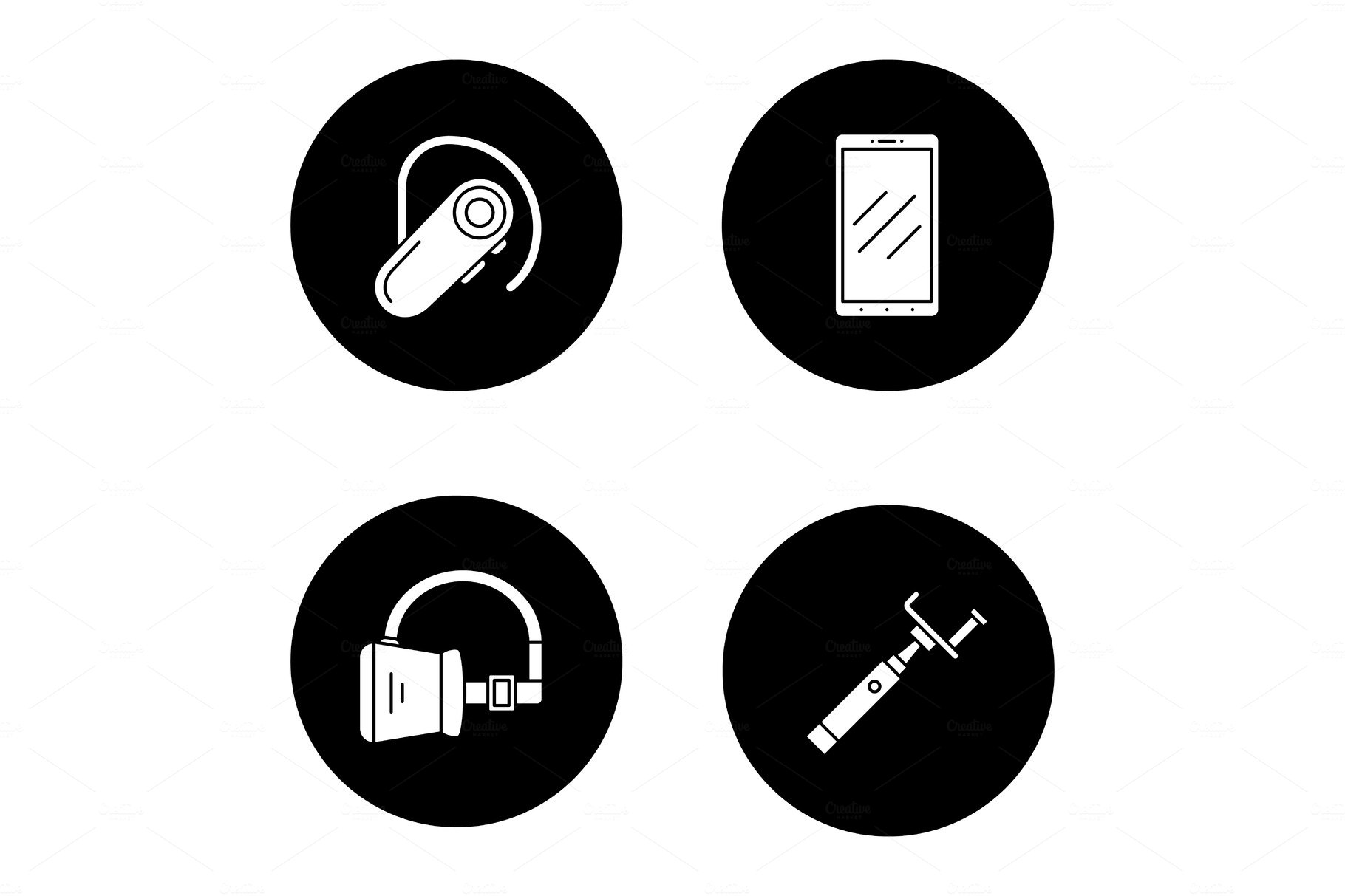 Gadgets glyph icons set cover image.