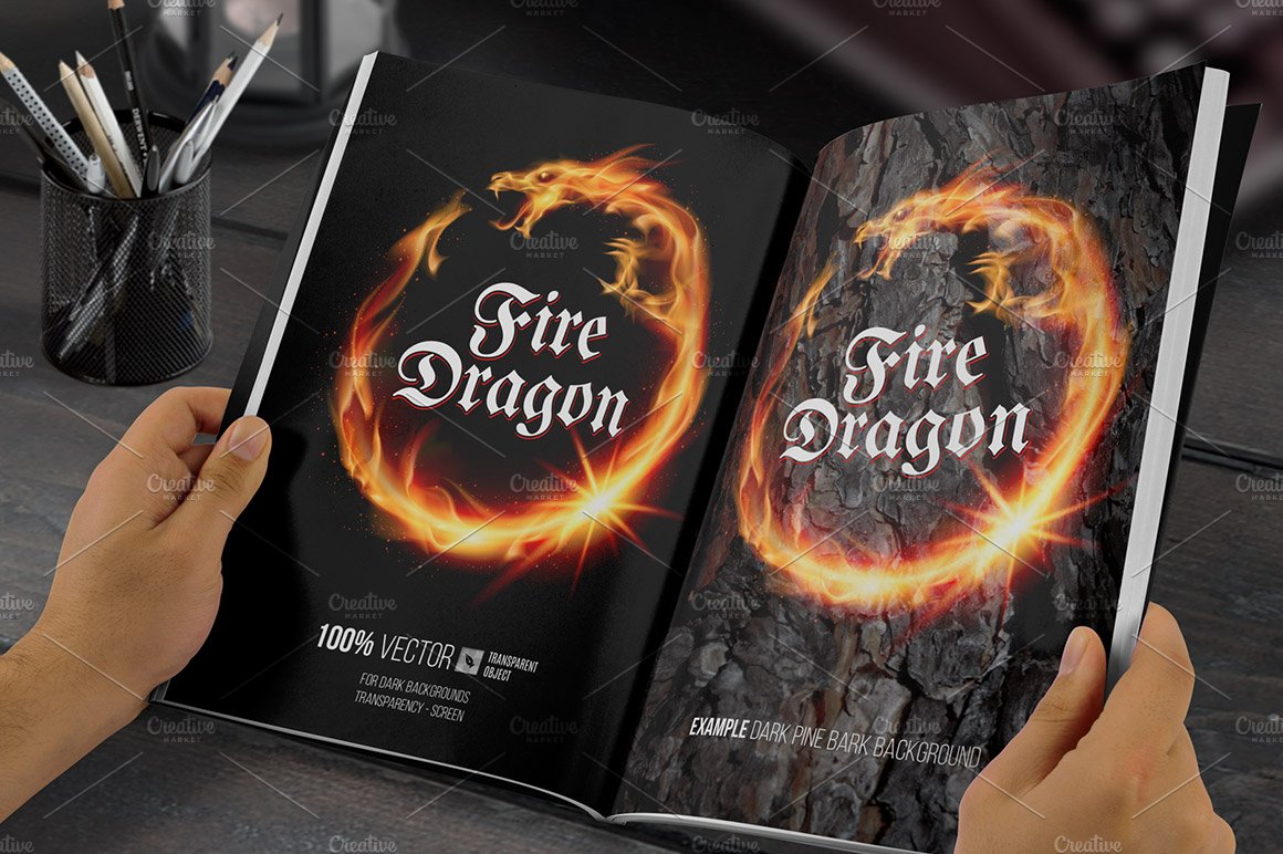 Vector Illustration of Fire Dragon preview image.