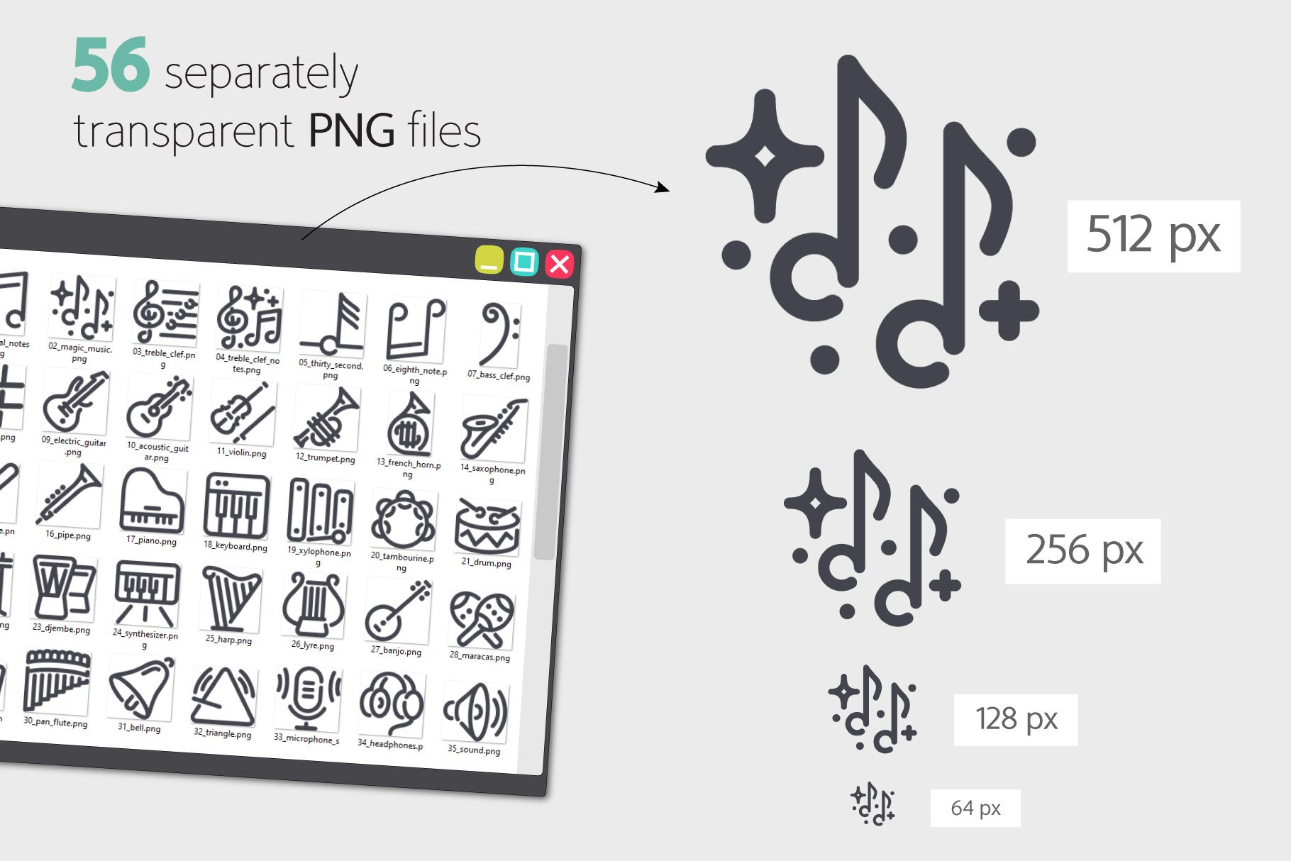 music line icons set3 725