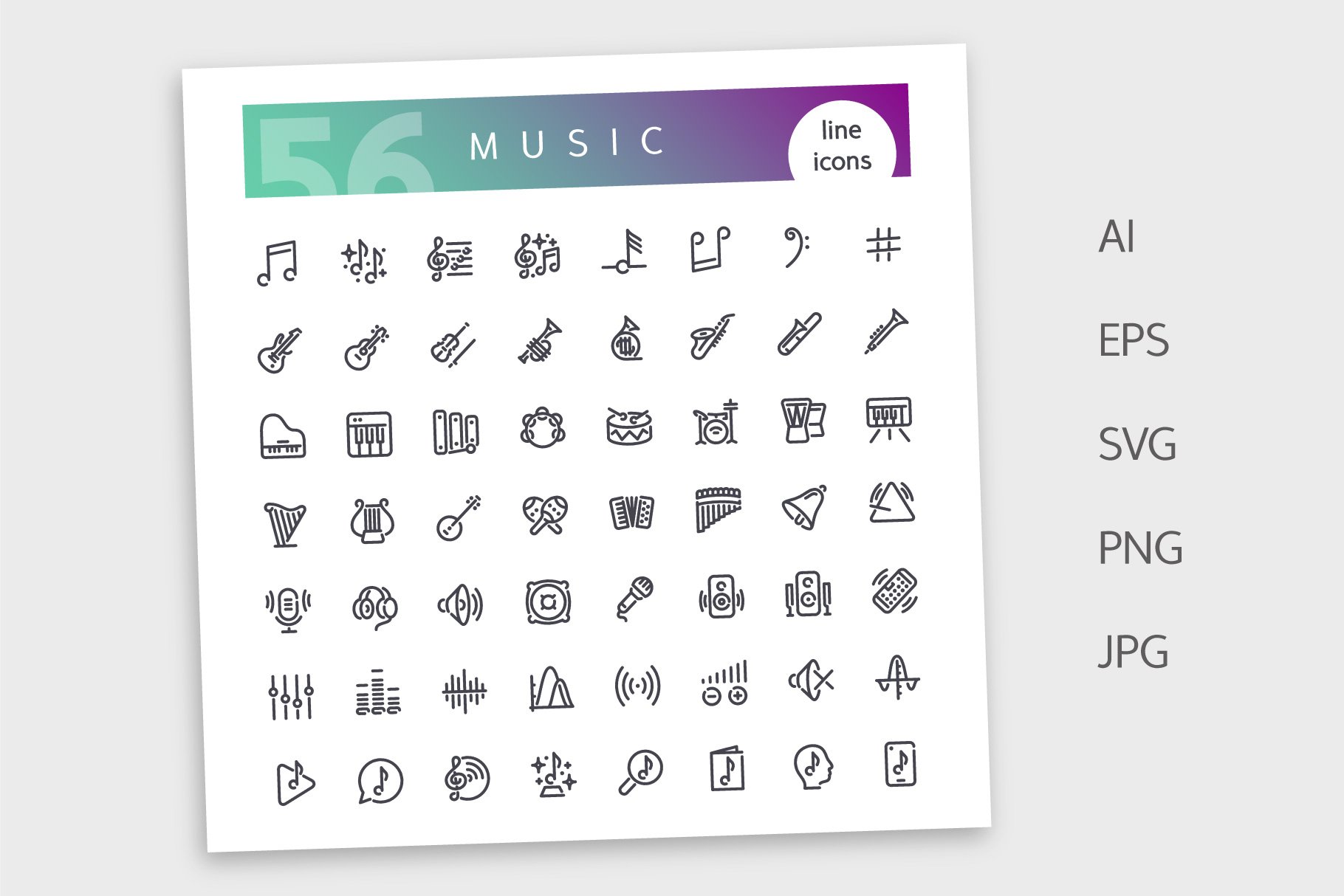 music line icons set4 867