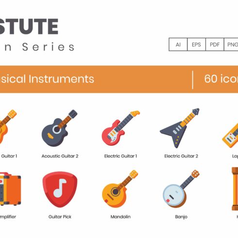 60 Musical Instruments Icons | Astut cover image.