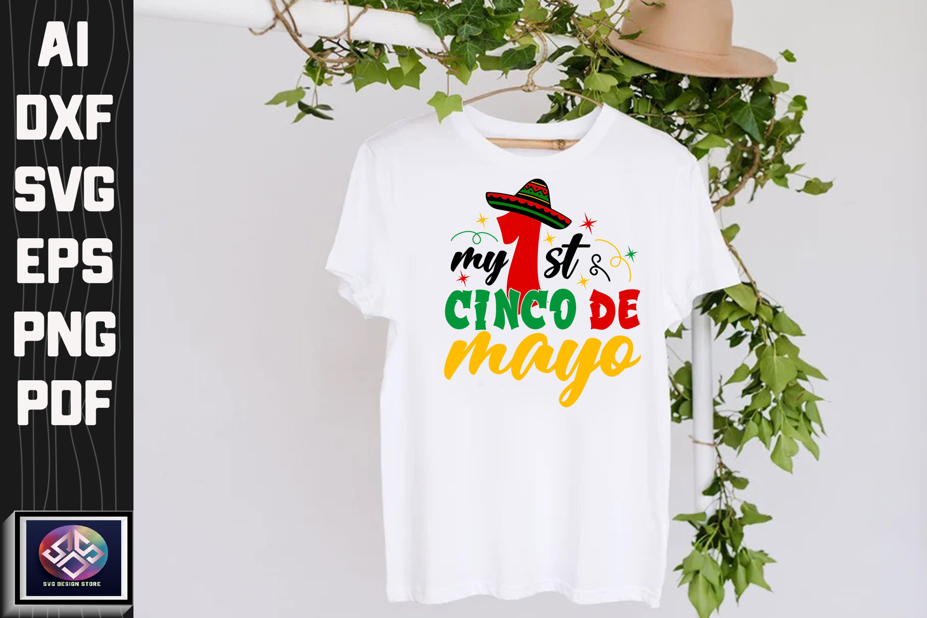 T - shirt with the words cinco de mayo on it.