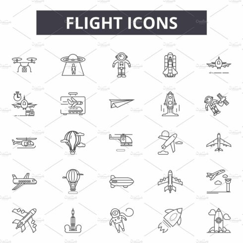 Flight line icons for web and mobile cover image.