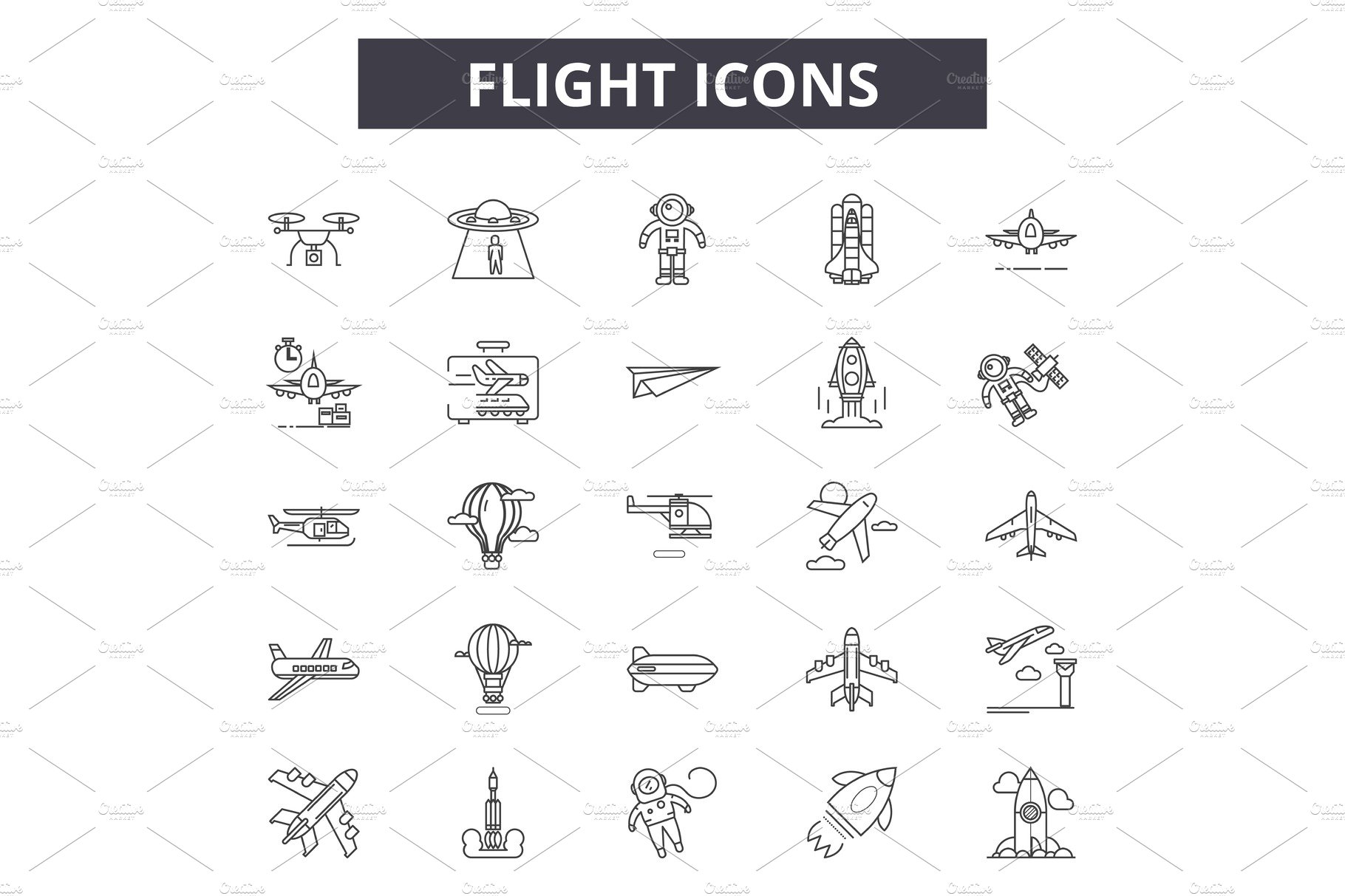 Flight line icons for web and mobile cover image.