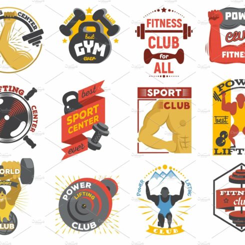Fitness logo gym sports club of cover image.