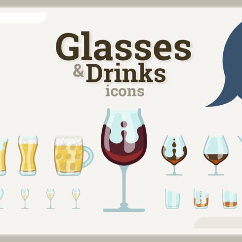 Glasses & Drinks icons set (73+110) cover image.