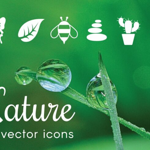 NATURE - vector icons cover image.
