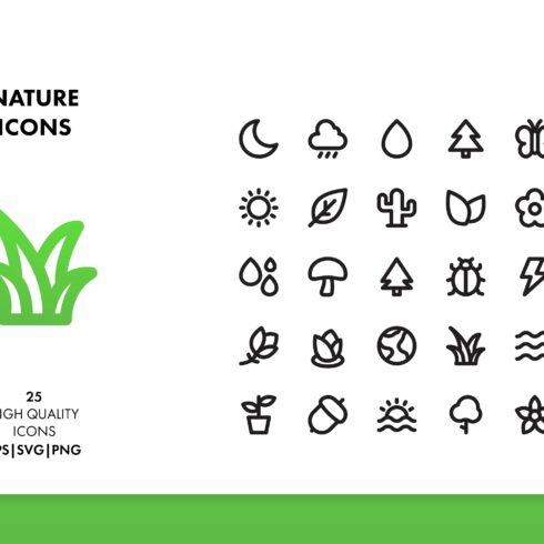 Nature Line Icon Set cover image.
