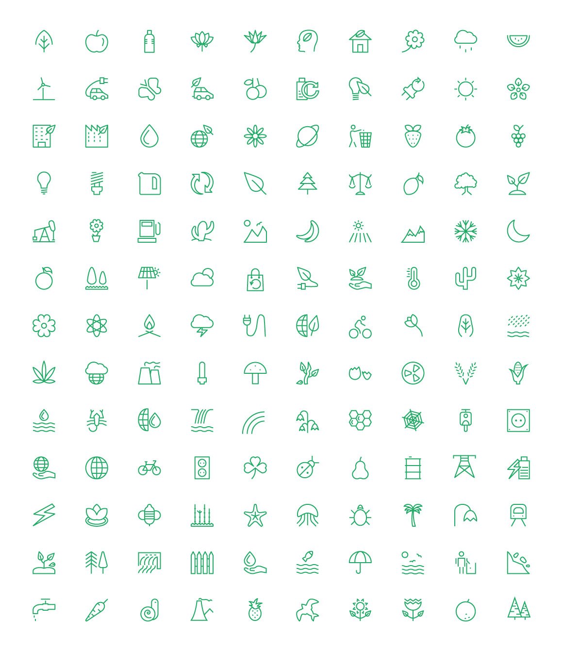 125+ Nature and Ecology Icons preview image.